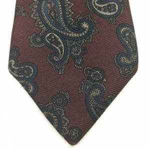 Halston Tie Silk Paisley Burgundy